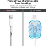 4 in 1 Silicone Case for Apple 20W USB-C Power Adapter Protective Cover for Apple iPhone Charger 20W/18W Adapter with Spiral Wire Saver (Charger Not Included)